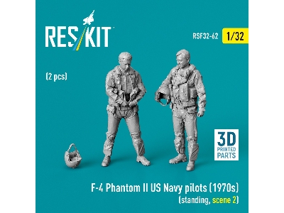 F-4 Phantom Ii Us Navy Pilots (1970s) - Standing Scene 2 (2 Figures / 3d-printed) - zdjęcie 1