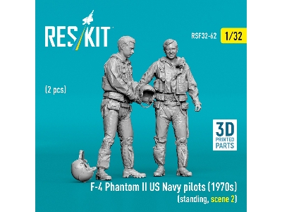 F-4 Phantom Ii Us Navy Pilots (1970s) - Standing Scene 2 (2 Figures / 3d-printed) - zdjęcie 2