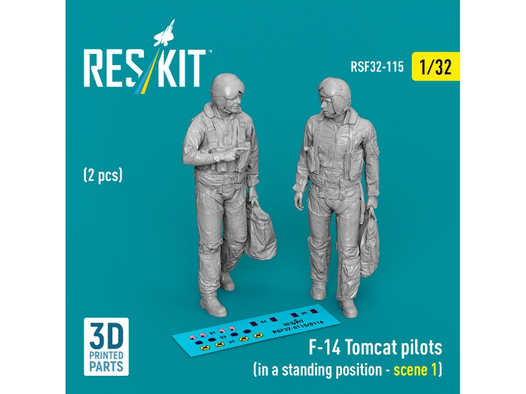 F-14 Tomcat Pilots In A Standing Position Scene 1 (2 Figures / 3d-printed) - zdjęcie 1