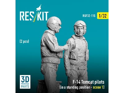 F-14 Tomcat Pilots In A Standing Position Scene 1 (2 Figures / 3d-printed) - zdjęcie 3