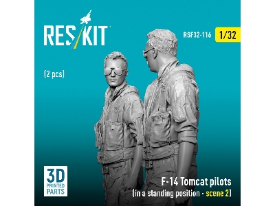 F-14 Tomcat Pilots In A Standing Position Scene 2 (2 Figures / 3d-printed) - zdjęcie 2
