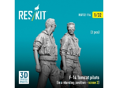 F-14 Tomcat Pilots In A Standing Position Scene 2 (2 Figures / 3d-printed) - zdjęcie 3