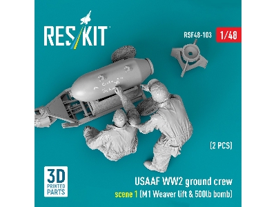 Usaaf Ww2 Ground Crew (2 Figures) Scene 1 With M1 Weaver Lift & 500 Lb Bomb (3d-printed) - zdjęcie 3