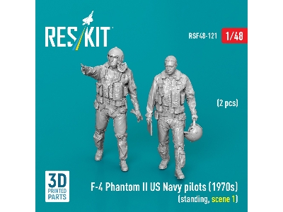 F-4 Phantom Ii Us Navy Pilots (1970s) - Standing Scene 1 (2 Figures / 3d-printed) - zdjęcie 1