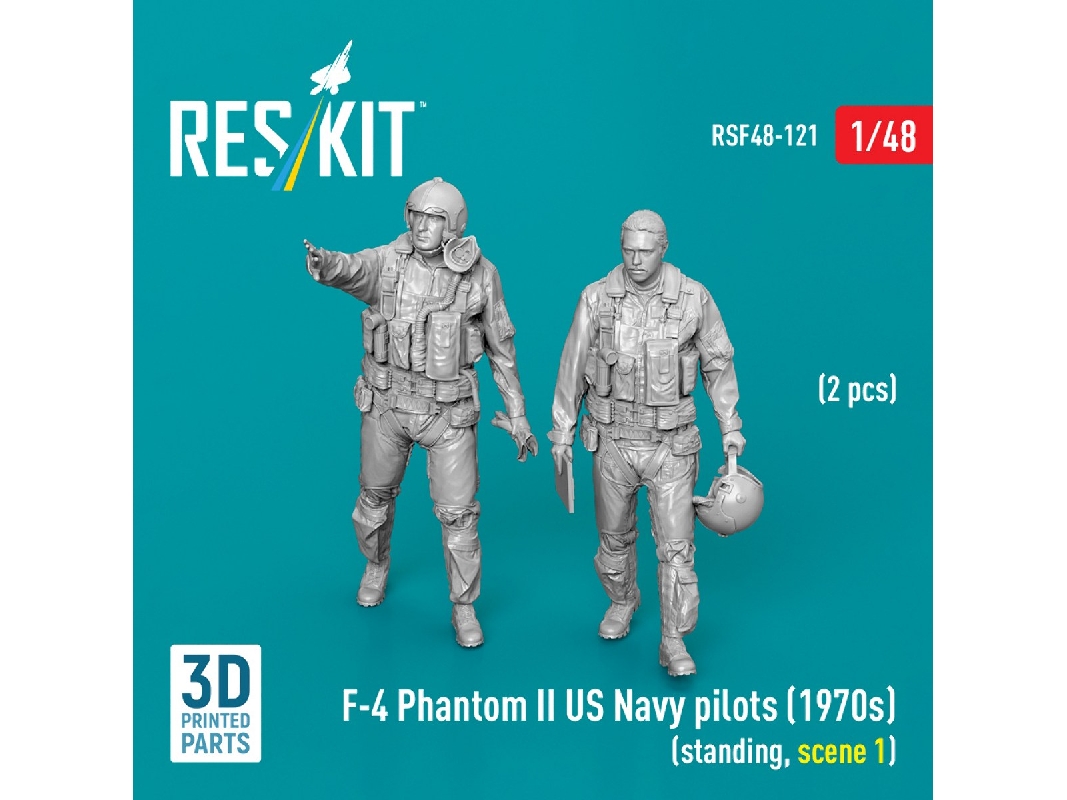 F-4 Phantom Ii Us Navy Pilots (1970s) - Standing Scene 1 (2 Figures / 3d-printed) - zdjęcie 1