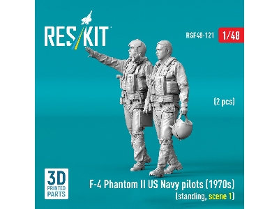 F-4 Phantom Ii Us Navy Pilots (1970s) - Standing Scene 1 (2 Figures / 3d-printed) - zdjęcie 2