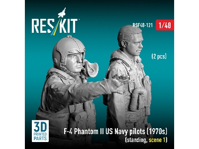 F-4 Phantom Ii Us Navy Pilots (1970s) - Standing Scene 1 (2 Figures / 3d-printed) - zdjęcie 3