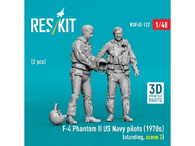 F-4 Phantom Ii Us Navy Pilots (1970s) - Standing Scene 2 (2 Figures / 3d-printed) - zdjęcie 2
