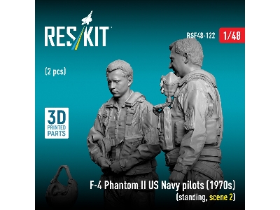 F-4 Phantom Ii Us Navy Pilots (1970s) - Standing Scene 2 (2 Figures / 3d-printed) - zdjęcie 3