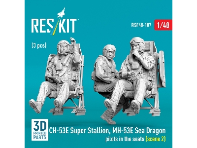 Ch-53 E Super Stallion And Mh-53 E Sea Dragon - Pilots In The Seats Scene 2 (3 Figures / 3d-printed) - zdjęcie 2