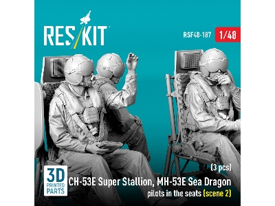 Ch-53 E Super Stallion And Mh-53 E Sea Dragon - Pilots In The Seats Scene 2 (3 Figures / 3d-printed) - zdjęcie 3