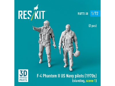 F-4 Phantom Ii Us Navy Pilots (1970s) - Standing Scene 1 (2 Figures / 3d-printed) - zdjęcie 1