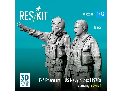 F-4 Phantom Ii Us Navy Pilots (1970s) - Standing Scene 1 (2 Figures / 3d-printed) - zdjęcie 2