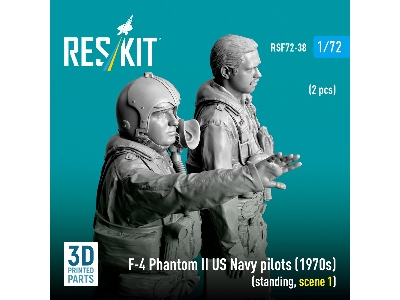 F-4 Phantom Ii Us Navy Pilots (1970s) - Standing Scene 1 (2 Figures / 3d-printed) - zdjęcie 3