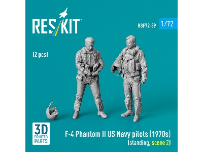 F-4 Phantom Ii Us Navy Pilots (1970s) - Standing Scene 2 (2 Figures / 3d-printed) - zdjęcie 1