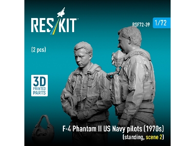 F-4 Phantom Ii Us Navy Pilots (1970s) - Standing Scene 2 (2 Figures / 3d-printed) - zdjęcie 3