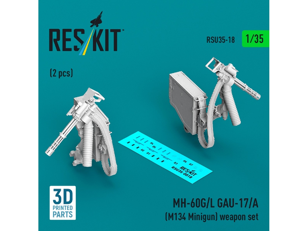 Sikorsky Mh-60 G/L - Gau-17/A (M134 Minigun) Weapon Set (2 Pcs / 3d-printed) - zdjęcie 1