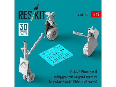 Mcdonnell Douglas F-4 J/S Phantom Ii - Landing Gear With Weighted Wheel Set (For Zoukei Mura Kits / Metal + 3d-printed) - zdjęc