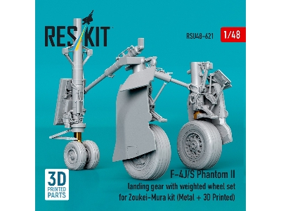 Mcdonnell Douglas F-4 J/S Phantom Ii - Landing Gear With Weighted Wheel Set (For Zoukei Mura Kits / Metal + 3d-printed) - zdjęc