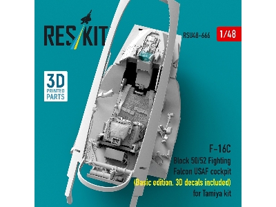 F-16 C Block 50/52 Fighting Falcon - Usaf Cockpit Basic Edition With 3d Decals Included (For Tamiya Kits / 3d-printed) - zdjęci