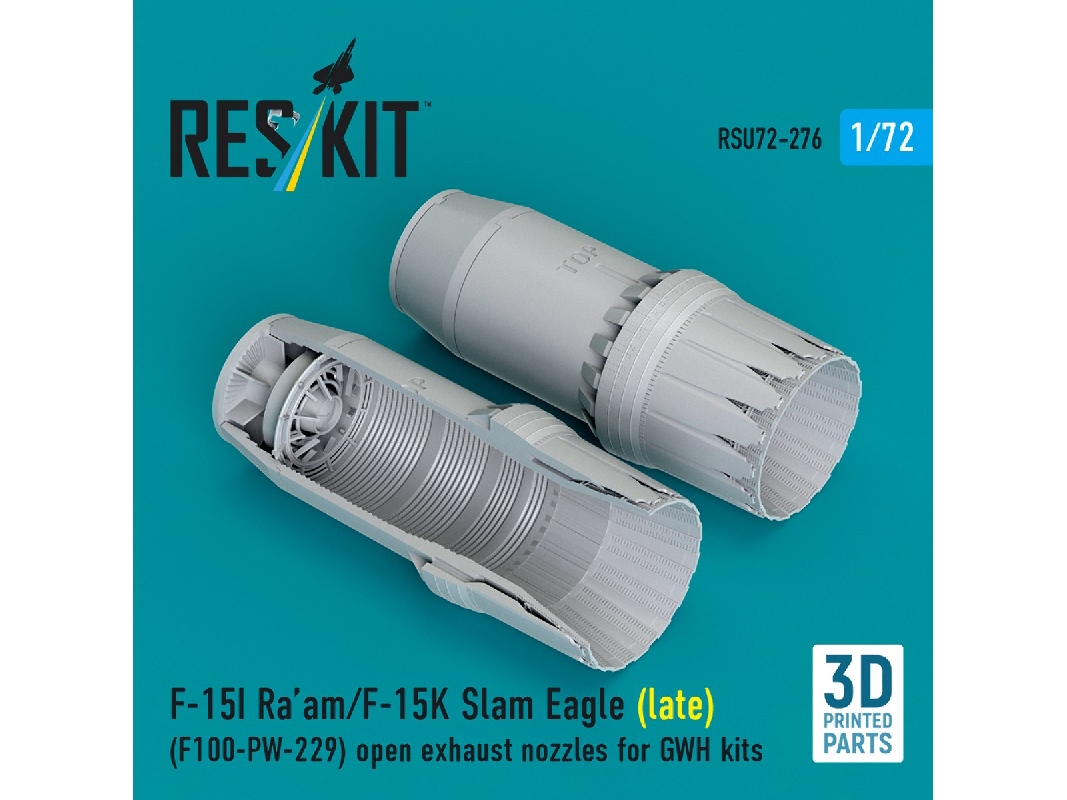 F-15i Ra'am And F-15k Slam Eagle (Late) - F100-pw-229 Open Exhaust Nozzles (For Gwh Kits / 3d Printed) - zdjęcie 1