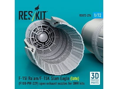 F-15i Ra'am And F-15k Slam Eagle (Late) - F100-pw-229 Open Exhaust Nozzles (For Gwh Kits / 3d Printed) - zdjęcie 3