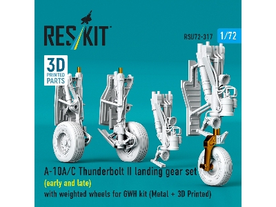 A-10 A/C Thunderbolt Ii - Landing Gear Set (Early And Late) With Weighted Wheels (For Gwh Kits / Metal + 3d-printed) - zdjęcie 