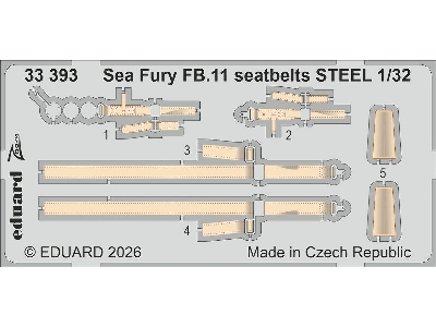 Hawker Sea Fury Fb.11 - Steel Seatbelts Zoom Set (For Dbmk Kits) - zdjęcie 1