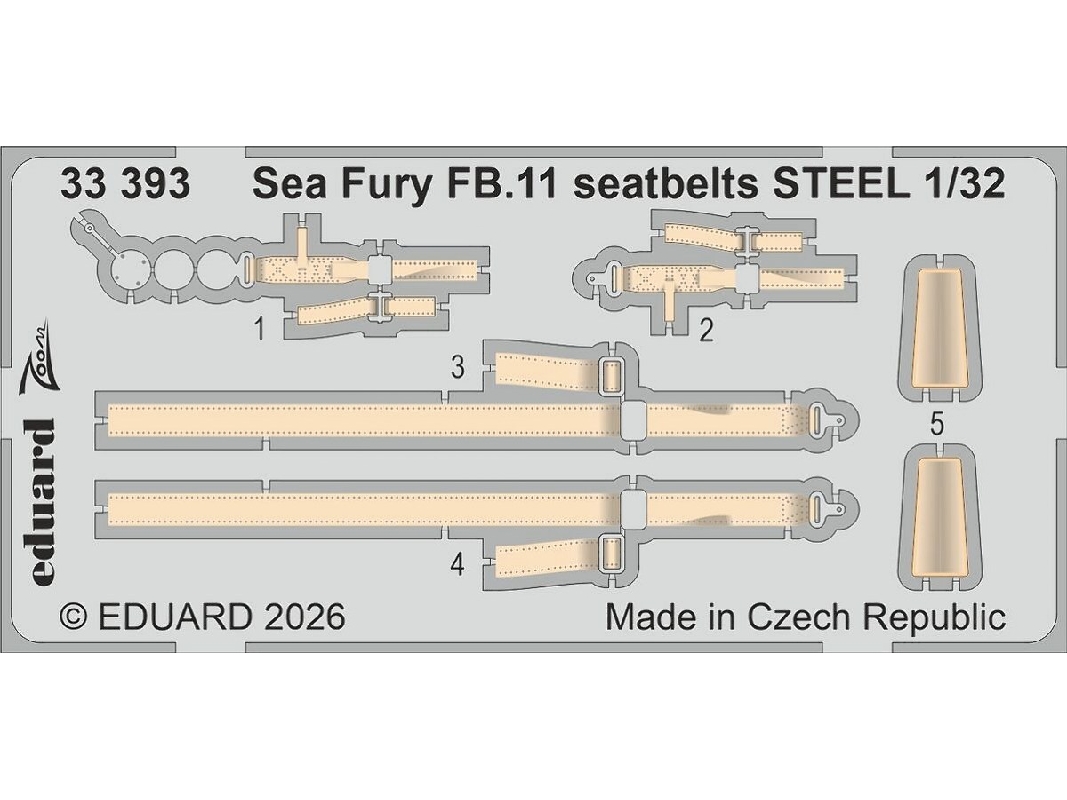 Hawker Sea Fury Fb.11 - Steel Seatbelts Zoom Set (For Dbmk Kits) - zdjęcie 1