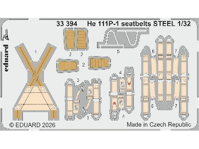 Heinkel He-111 P-1 - Steel Seatbelts Zoom Set (For Revell Kits) - zdjęcie 1