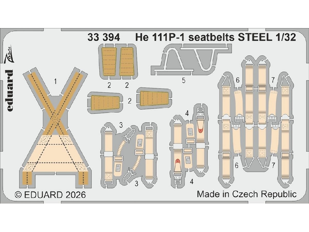 Heinkel He-111 P-1 - Steel Seatbelts Zoom Set (For Revell Kits) - zdjęcie 1