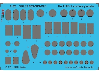 Heinkel He-111 P-1 - Surface Panel Space Set (For Revell Kits) - zdjęcie 1