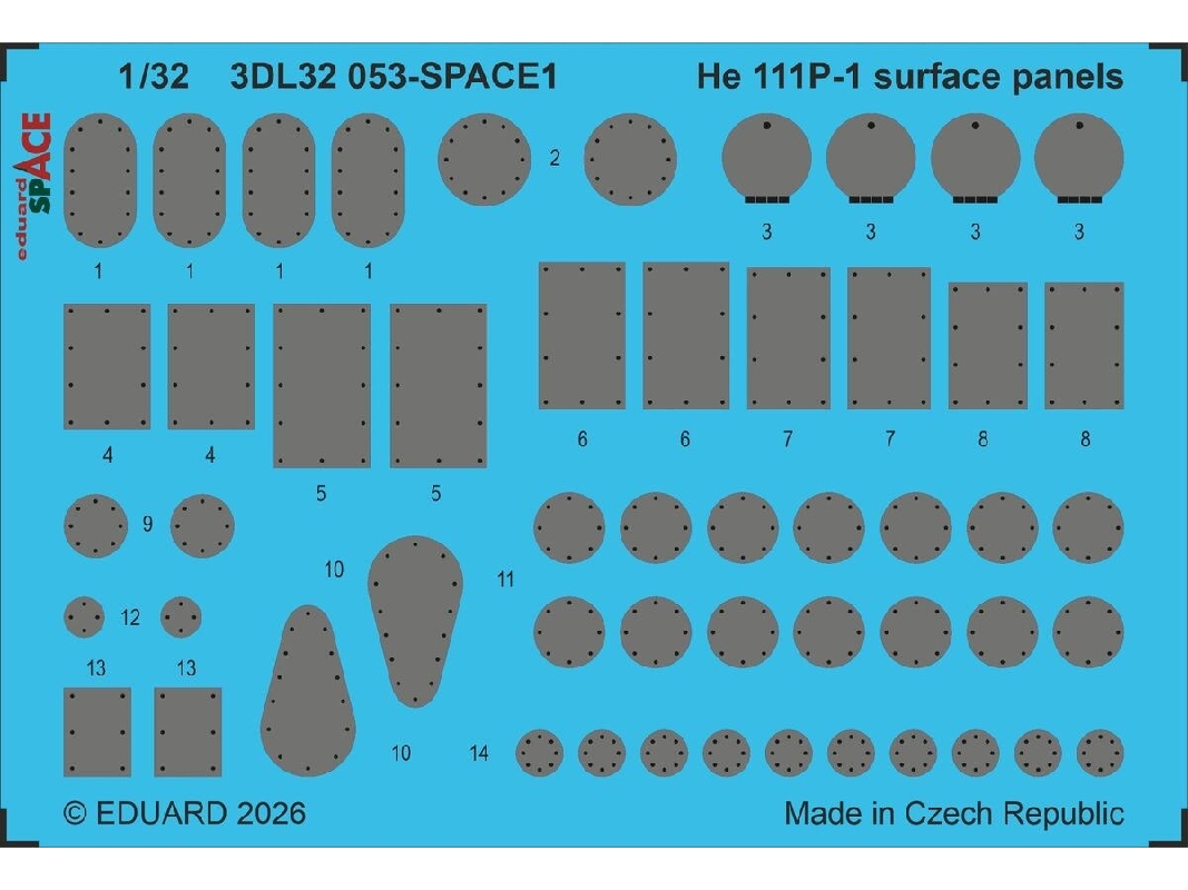 Heinkel He-111 P-1 - Surface Panel Space Set (For Revell Kits) - zdjęcie 1