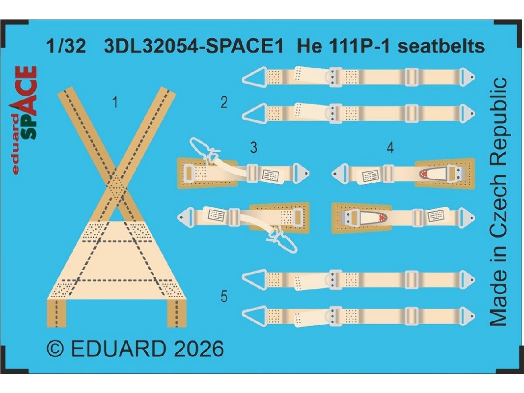 Heinkel He-111 P-1 - Seatbelts Space Set (For Revell Kits) - zdjęcie 1