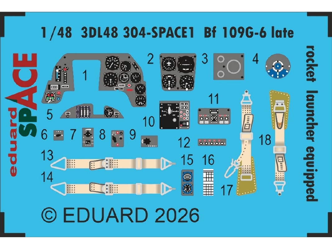 Messerschmitt Bf-109 G-6 Late (Rocket Launcher Equipped) - Space Set (For Tamiya Kits) - zdjęcie 1