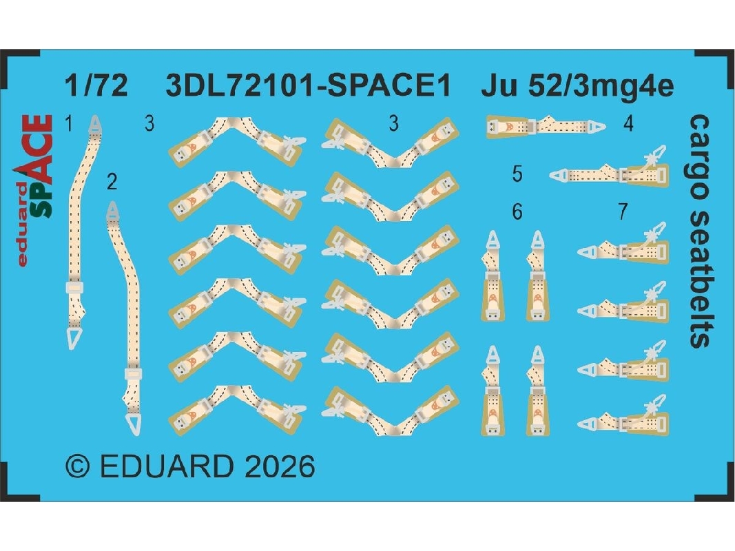 Junkers Ju 52/3mg4e - Cargo Seatbelts Space Set (For Airfix Kits) - zdjęcie 1