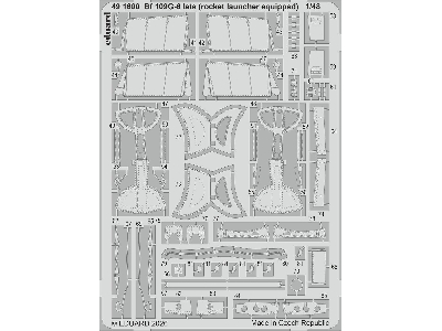 Messerschmitt Bf 109 G-6 Late (Rocket Launcher Equipped) - Pe Parts (For Tamiya Kits) - zdjęcie 1