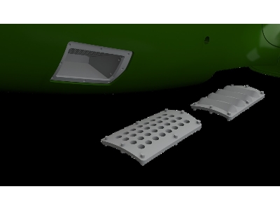 North American P-51 B/C Mustang - Nose Perforated Panels (For Eduard Kits / 3d-printed) - zdjęcie 1
