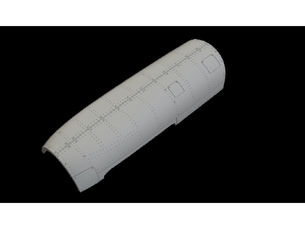 North American P-51 B/C Mustang - Top Cowling (For Eduard Kits / 3d-printed) - zdjęcie 1