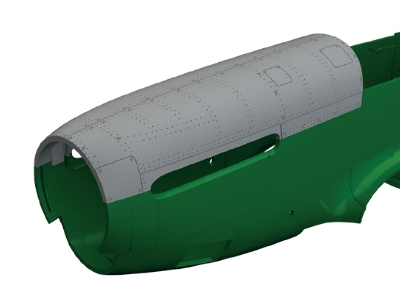 North American P-51 B/C Mustang - Top Cowling (For Eduard Kits / 3d-printed) - zdjęcie 2