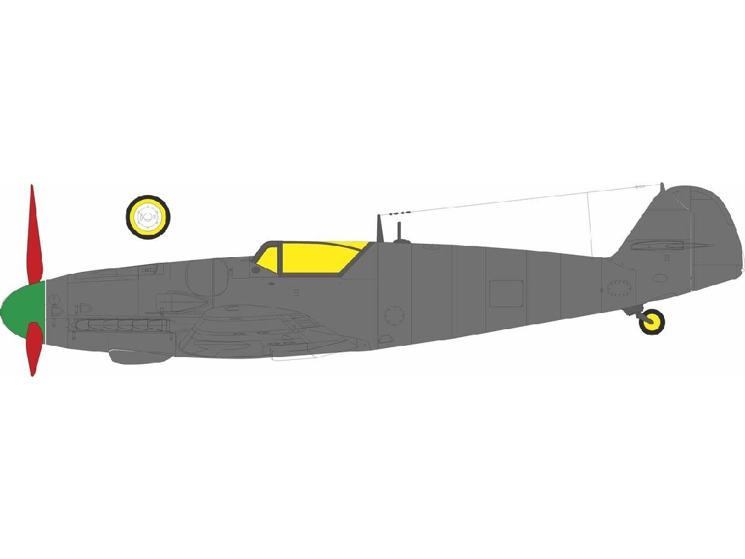 Messerschmitt Bf-109 G-6 Late Erla Canopy - Tface Mask Set (For Tamiya Kits) - zdjęcie 1