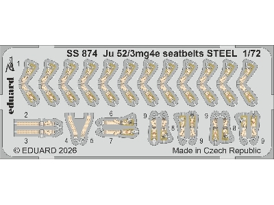 Junkers Ju 52/3mg4e - Steel Seatbelts Zoom Set (For Airfix Kits) - zdjęcie 1