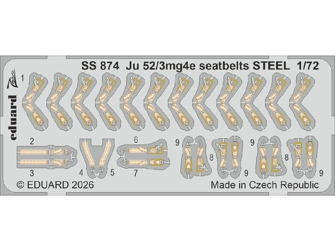 Junkers Ju 52/3mg4e - Steel Seatbelts Zoom Set (For Airfix Kits) - zdjęcie 1