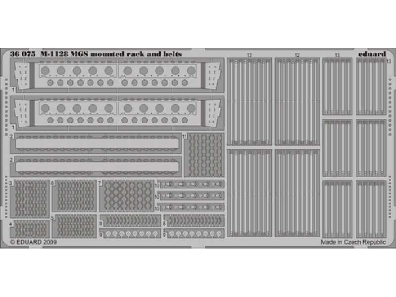  M-1128 MGS mounted rack and belts 1/35 - Afv Club - blaszki - zdjęcie 1