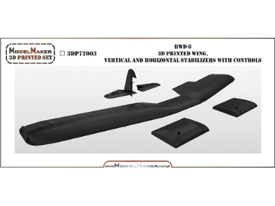 Rwd-8 - Wing, Vertical And Horizontal Stabilizers With Controls (3d-printed) - zdjęcie 1