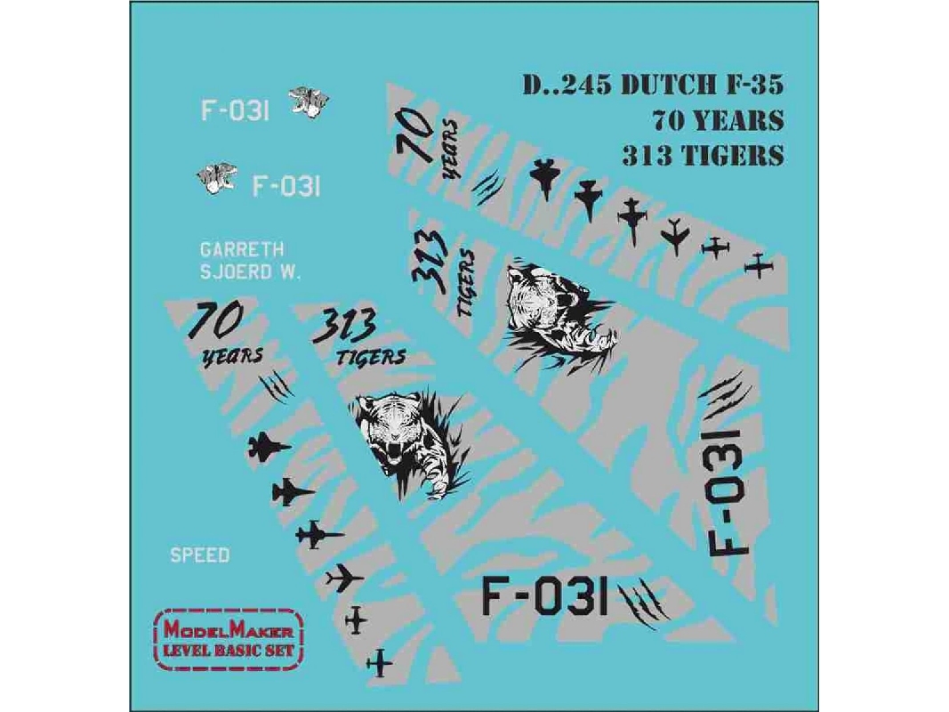 Lockheed Martin F-35 A Lightning Ii - 70. Anniversary Of Dutch 313 Tigers Squadron (For Tamiya Kits) - zdjęcie 1