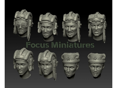 Russian Ww2 Tankers Heads Set - zdjęcie 1
