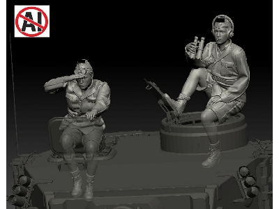 German Wwii Dak - Tiger Tank Crew Set (2 Figures + 1 Half-figure / 3d-printed) - zdjęcie 4