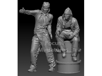 'winter 1943' - Ww2 German Winter Tanker Set (2 Figures, Barrel Included) - zdjęcie 1