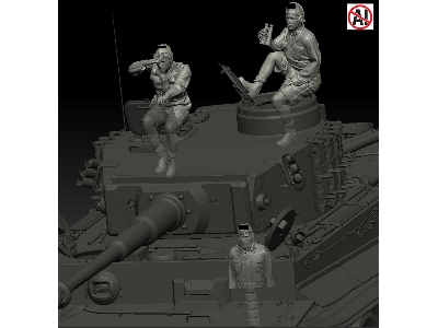 German Wwii Dak - Tiger Tank Crew Set (2 Figures + 1 Half-figure / 3d-printed) - zdjęcie 1
